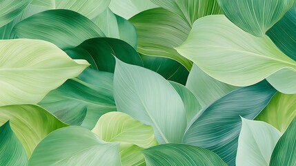 Wall Mural - Lush Green Leaves Creating a Natural and Fresh Atmosphere