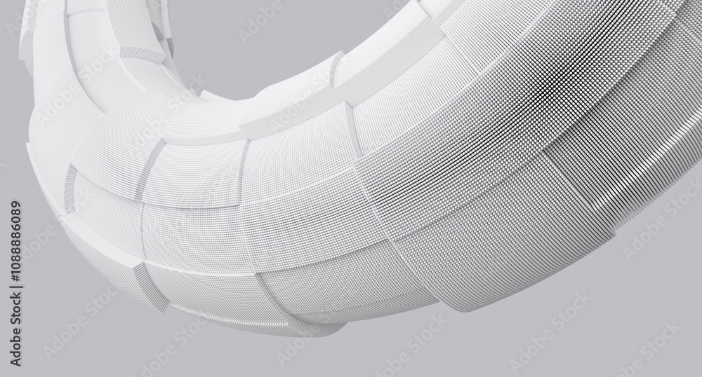 3d render of abstract detailed shape. Modern futuristic background ...