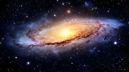 A Breathtaking Spiral Galaxy Shimmering with Stars and Dust in the Vastness of Space, a Cosmic Tapestry of Color and Light