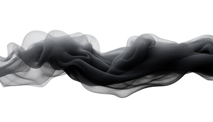 Wall Mural - black abstract smoke isolated on transparent background cutout