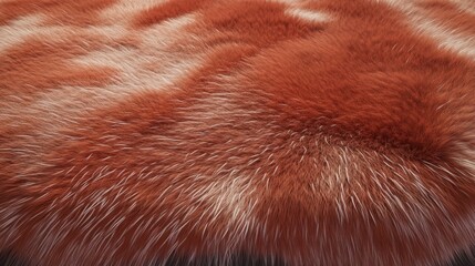 Sticker - Realistic fur in rich red tones, with detailed textures and soft, natural highlights.