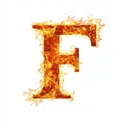 Wall Mural - a fiery letter 'f' designed with flames, symbolizing heat and intensity.