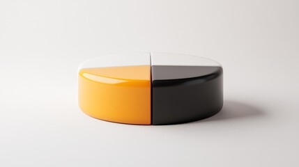 Fototapete - A circular object divided into four sections, featuring orange, black, and white segments.