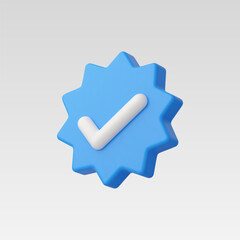 3d Realistic Verify check icon vector illustration