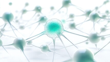 Poster - Abstract representation of interconnected neurons and synapses in a scientific context.