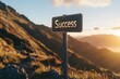 © photo for everything - Metallic Road Sign with ‘Success’ Engraved – A Symbolic Representation of Achievement, Progress, and Direction