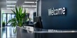 © Samady - Modern 'Welcome' sign in an office lobby with sleek design elements