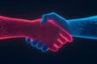 © Slowlifetrader - Stylized handshake overlaid on glowing trade routes global collaboration in finance