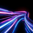 © Tackey - A Vibrant Abstract Light Trail in Striking Blue and Pink Colors, Creating a Dynamic Flowing Pattern on a Dark Background for Artistic and Creative Use