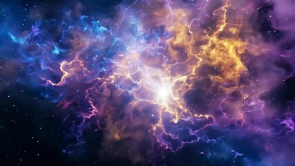 Wall Mural - Cosmic nebula with vibrant colors in deep space