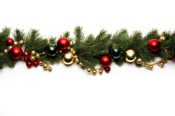 Wall Mural - green christmas pine tree garland christmas plant holly.