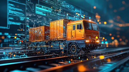 Aufkleber - Transforming supply chains blockchain logistics hubs in futuristic environments for enhanced efficiency and transparency