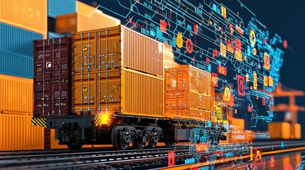 Leinwandbilder - Enhancing supply chain accuracy blockchain-driven ai interface for predictive standardization in logistics and transportation