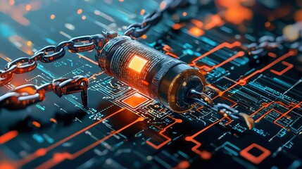 Leinwandbilder - Innovative blockchain visualization of product journey standards in digital marketplaces for enhanced transparency and tracking