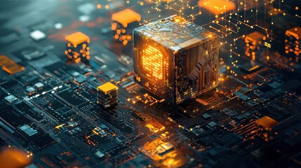 Leinwandbilder - Visualizing blockchain data flow a digital experience in technology environments for enhanced understanding