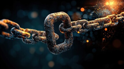 Fototapete - Visualizing supply chain networks with blockchain secure standard enhancing transparency and efficiency in logistics and procurement
