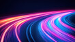 © JackBoiler - High speed light trails create vibrant, holographic glow in dynamic swirl of colors. energetic movement evokes sense of excitement and motion