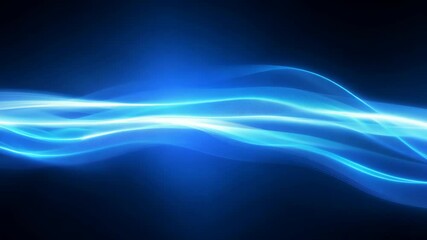 Canvas Print - abstract blue light waves create visual energy