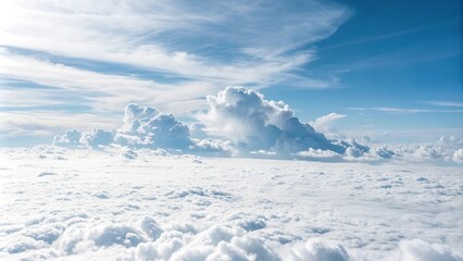 Wall Mural - A delicate wispy cloud formation in the center of a pure white background, light, abstract, ethereal