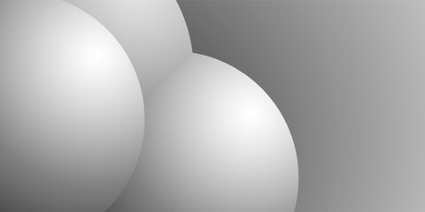 Wall Mural - modern style background, header or banner design with large white and grey overlapping bubbles patte