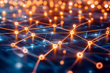Wall Mural - abstract network connections: a digital tapestry of global communication and innovation. exploring t