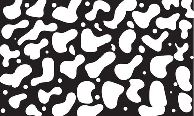 Wall Mural - abstract liquid organic shape print seamless pattern illustration in retro style. modern black and w