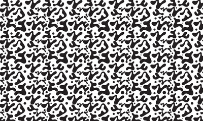 Wall Mural - abstract liquid organic shape print seamless pattern illustration in retro style. modern black and w