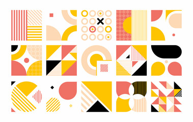 vibrant geometric pattern collage