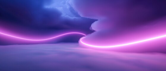 Wall Mural - a purple sky with a purple line in the middle