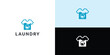 © hilda - Laundry logo design. Washing machine icon for laundry service business logo template.