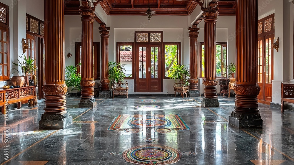 traditional chettinad home interior indian house Stock Photo | Adobe Stock
