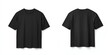© Creations Photo  - Black oversized T-shirt, front and back view, mockup, isolated on a white background.