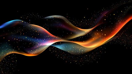 Graphigraphic abstract background for technological networks, neural networks, digital data storage, particle flow, technology network background, banner.