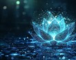 © Bussakon - Glowing Futuristic Lotus Flower with Circuitry Symbolizing Technology and Nature Harmony
