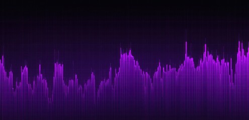 Poster - A digital audio waveform displayed in vibrant purple tones, representing sound frequencies.