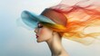 © Koh's Smart - The portrait features a strikingly colorful depiction of a beautiful woman wearing an elegant hat, with vibrant hues and intricate details enhancing her graceful features.