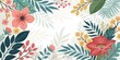 © Wachiraporn - Abstract floral pattern featuring stylized leaves and vibrant blooms, nature-inspired abstracts, stylized florals, color blocking, , leaf-inspired patterns