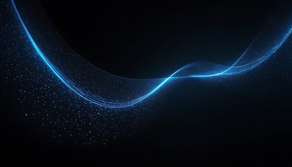 Canvas Print - abstract black background with blue lines colours, dynamic, futuristic, glow, graphic, neon, geometr