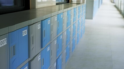 Wall Mural - School hallway with storage cabinets