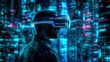 © novitasary - A person wearing a futuristic VR headset in a neon-lit urban environment.