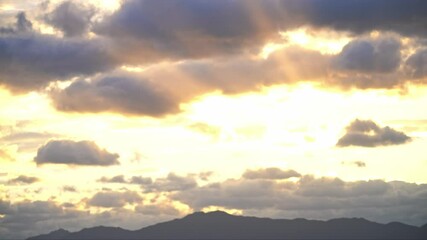 Wall Mural - golden light through the cloud