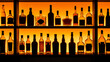 © Kondor83 - A lot of alcohol bottles on shelves in a bar, amber yellow lighting
