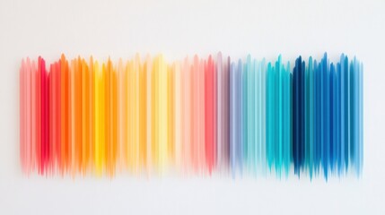 colorful gradient of pencils arranged in a vibrant spectrum