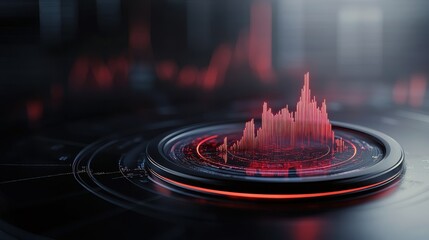 Poster - A futuristic audio visualization displays dynamic sound waves in red hues, set against a sleek, dark background.