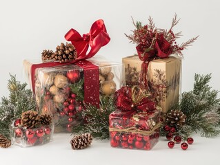 Canvas Print - christmas tree and gifts