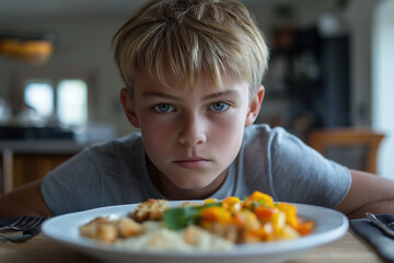 Canvas Print - teen eating healthy food