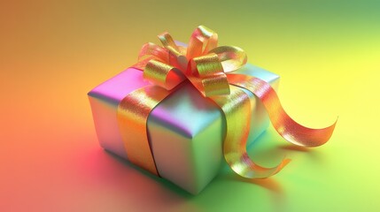 Poster - gift box with ribbon