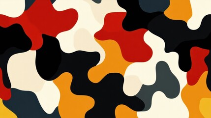 Wall Mural - abstract camouflage pattern in warm colors on textured background.