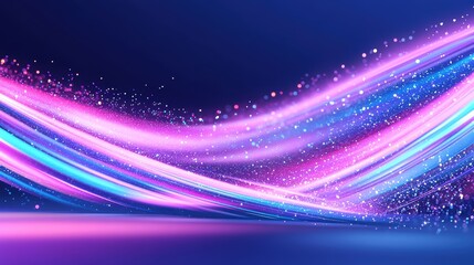 Wall Mural - Colorful light trails with sparkling effects on a dark background, creating a dynamic and vibrant atmosphere.