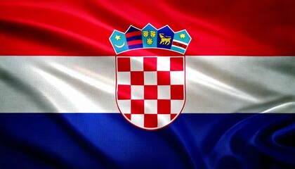 Wall Mural - waving and shining Croatia flag texture background 